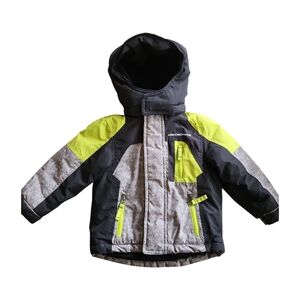 32 Degrees Jacket 2T Grey Green Full Zip Fleece Lined Hood